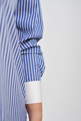 Winchester blue and white striped long sleeve cotton shirt