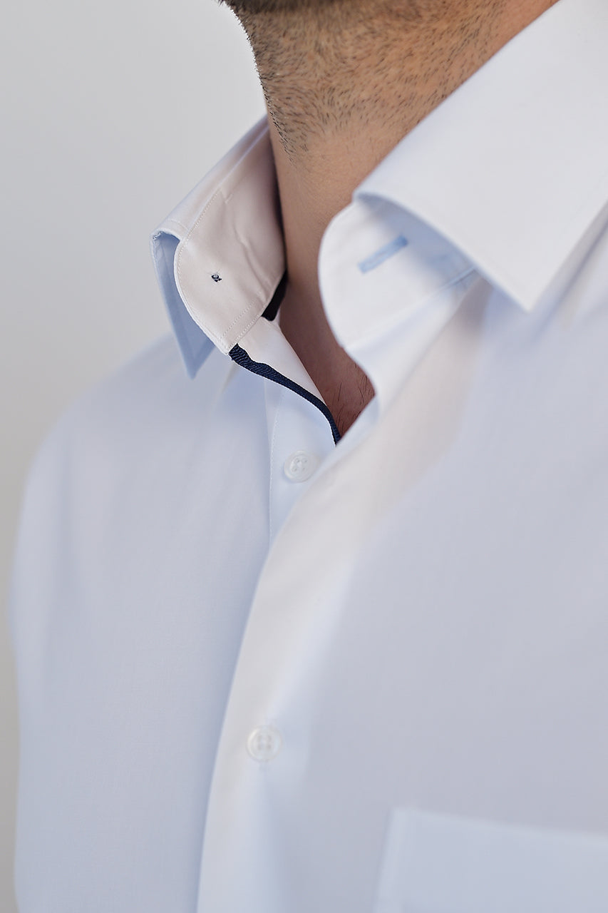 Crisp cotton white smart classic shirt & active temp control