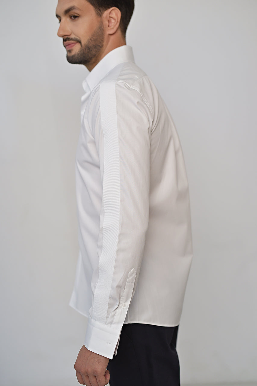 White smart casual cotton shirt & active temp control