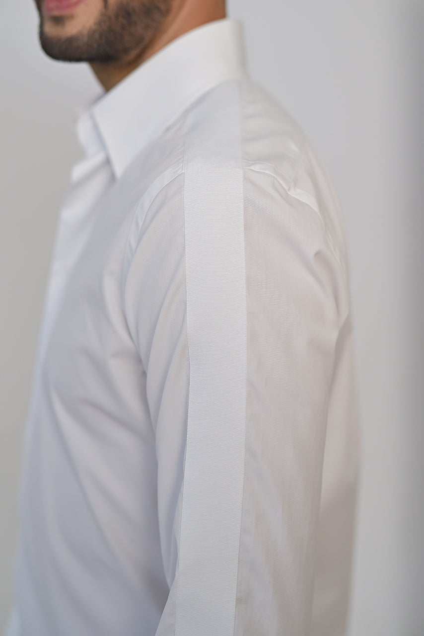 White smart casual cotton shirt & active temp control