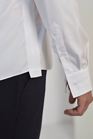 White smart casual cotton shirt & active temp control