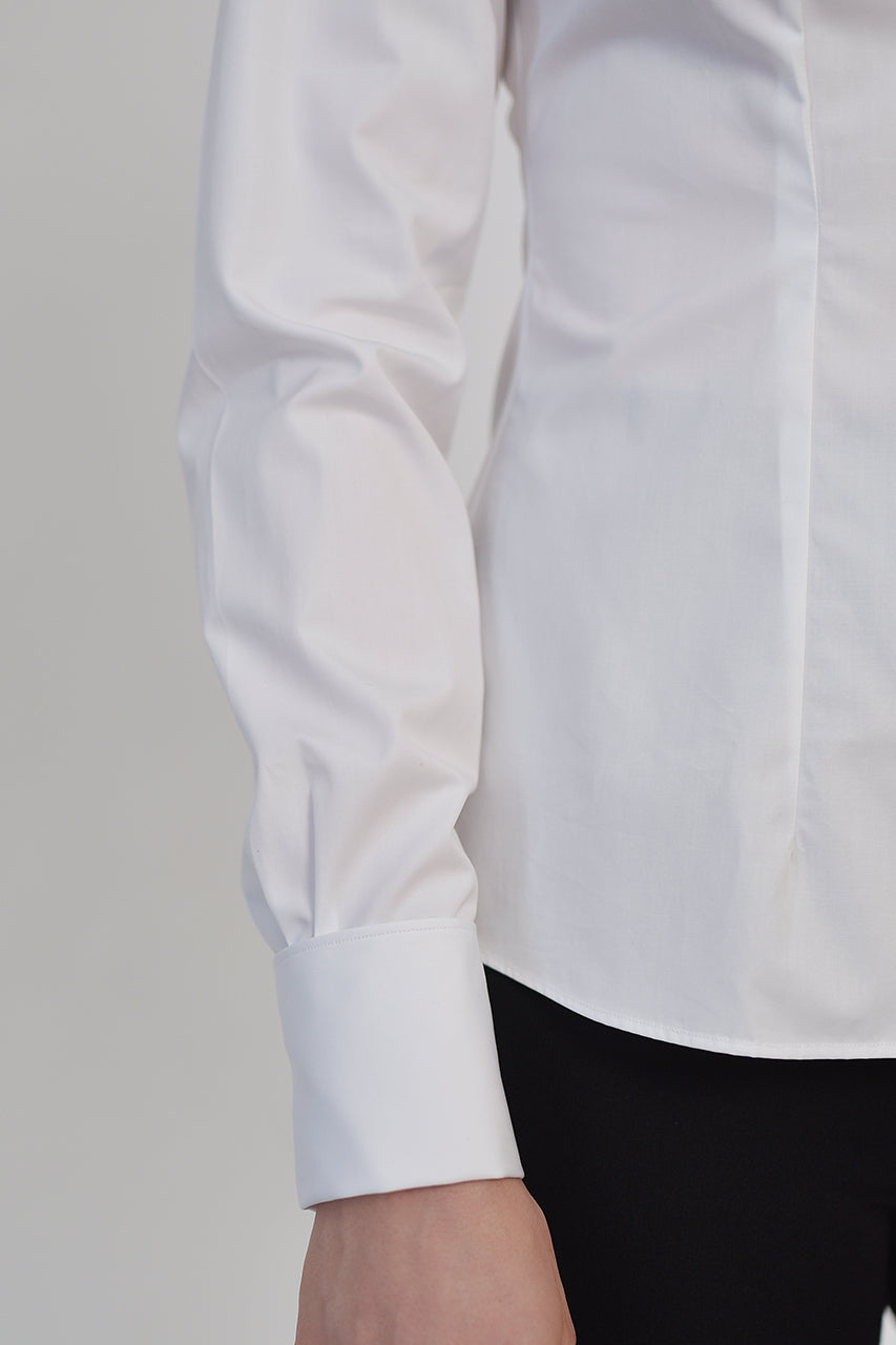 Classic white slim fit cotton shirt & active temp control