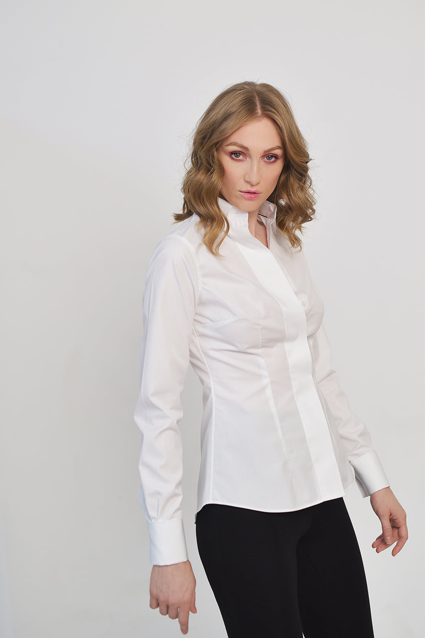 Classic white slim fit cotton shirt & active temp control