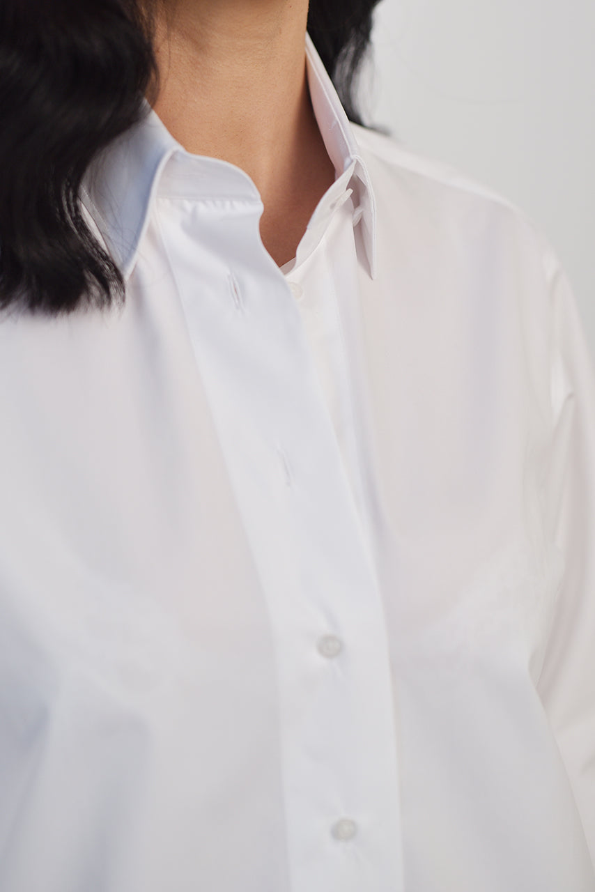 Regular fit long sleeve white poplin shirt & active temp control