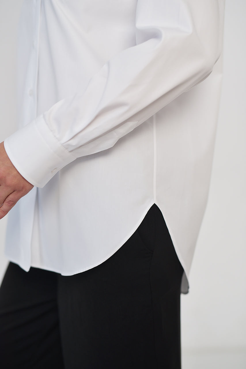 Regular fit long sleeve white poplin shirt & active temp control