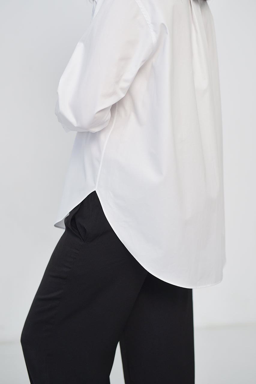 Boyfriend cotton white shirt with pockets & active temp control